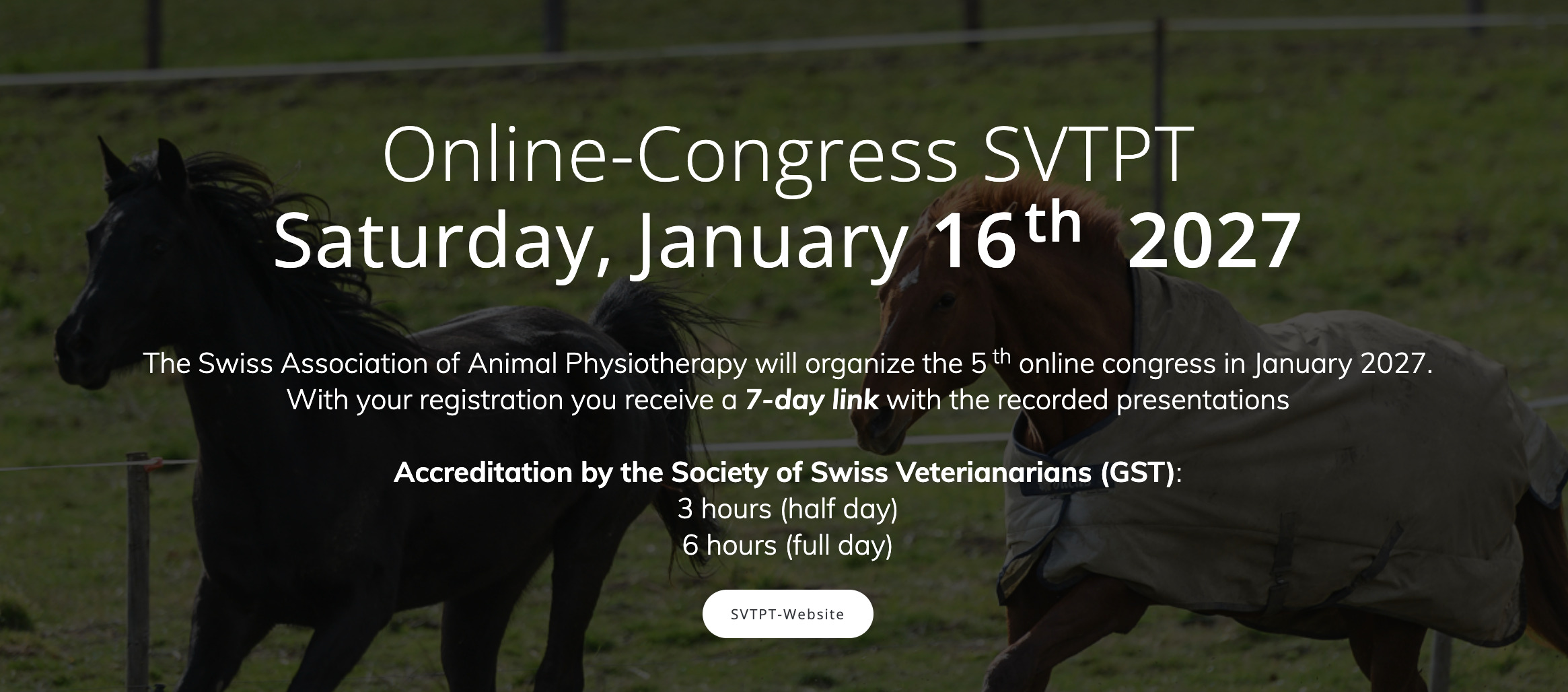 Online Congress Swiss Association of Animal Physiotherapy