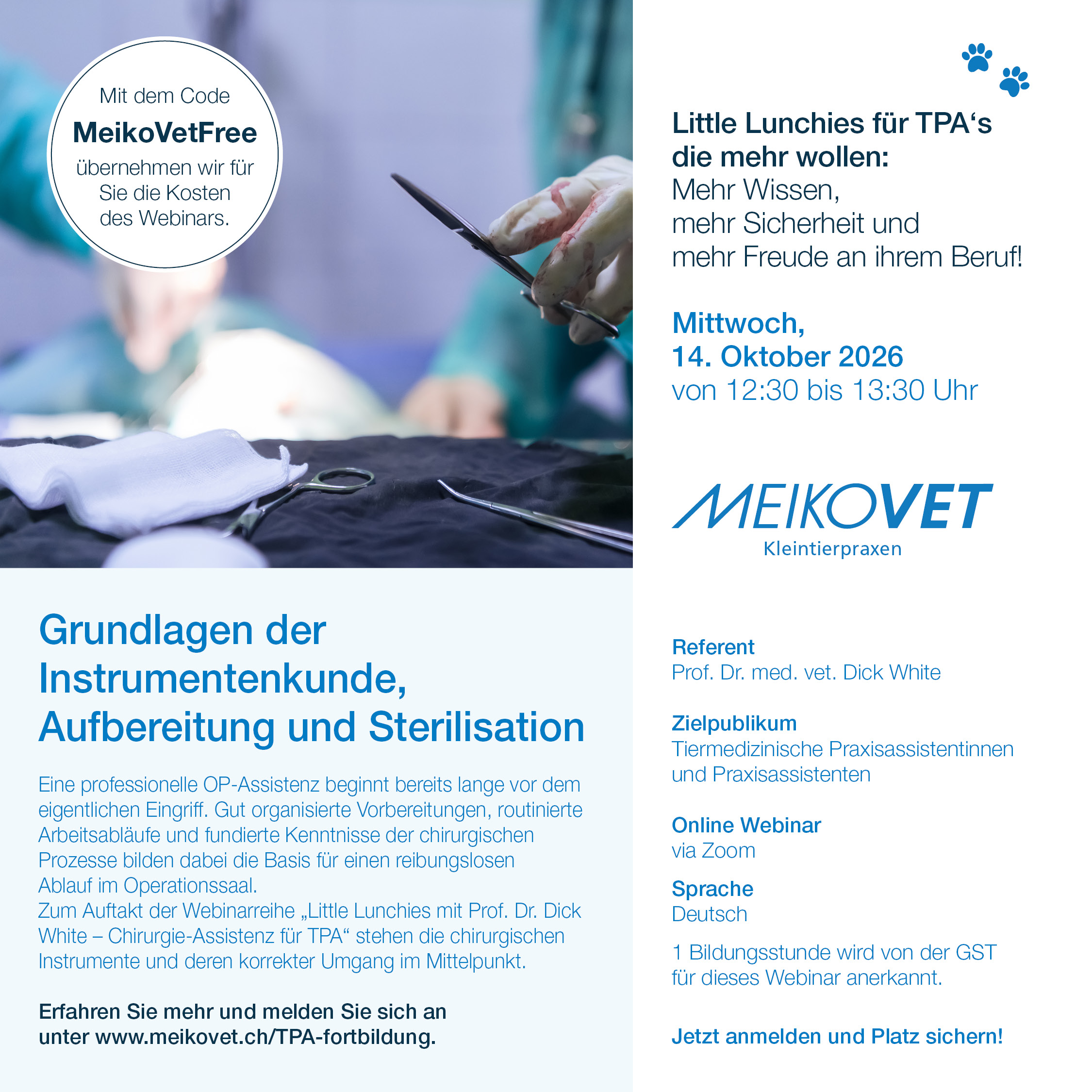 Little Lunchies für TPA's: Grundlagen der Instrumentenkunde, Aufbereitung und Sterilisation